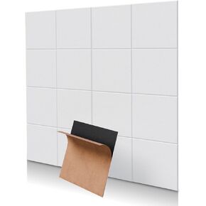 18 Pack White Square Self-Adhesive Acoustic Panels-12"X12"X 0.4" Soundproof Wall Panels, High-Density Sound Absorbing for Studios, Offices, and Home Theaters