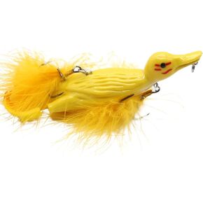 1piece 3D Duck Topwater Fishing Lure Yellow Duckling Floating Artificial Bait Plopping and Splashing Feet Hard Fishing Tackle Geer 12cm 28g