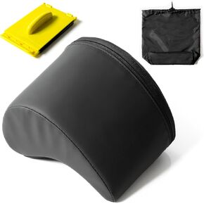 Guitar Cushion - Contoured Built In Sponge for Comfortable Support - Leg Strap -Durable PU Leather in Black - Classical Acoustic Bass & Electric - Complete Travel Bag & String Cleaner Tool