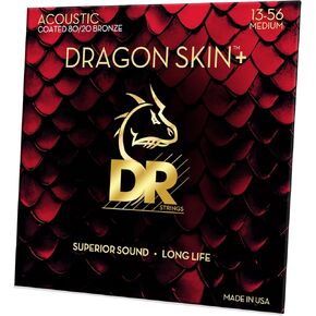 DRAGON SKIN+ - Coated 80/20 Acoustic Guitar Strings – DA8-13 – Superior Sound with Comfortable Feel & Long Life: Medium 13-56