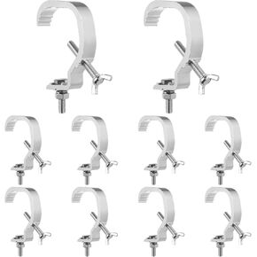 10 Packs Stage Lights Truss Clamps, Truss C Clamp 1.18-2 Inches, Fit for 30-50 mm OD Tubes, Load Capacity 55 LB, Dance Stage Lighting C Fixtures for DJ Lighting Bar Lights Spot Lights