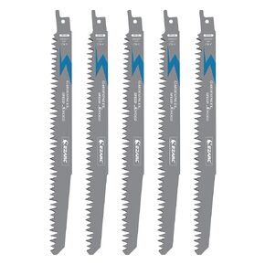 EZARC Wood Pruning Reciprocating Saw Blade, 9-Inch Recip Saw Blades R931GS 5TPI (5-Pack)