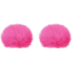 PATIKIL Furry Microphone Windscreen 8mm x 62mm Mic Cover Windshield for Indoor Outdoor Microphone Pink 2 Pack