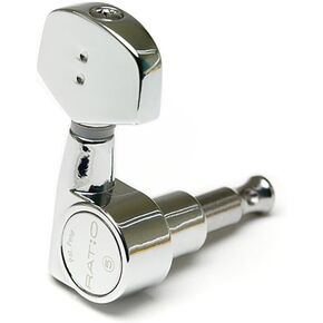 Graph Tech : 3 plus 3 RATIO Machine Heads for Acoustic guitar - Non-locking - Contemporary - Chrome (PRN-2411-C0)