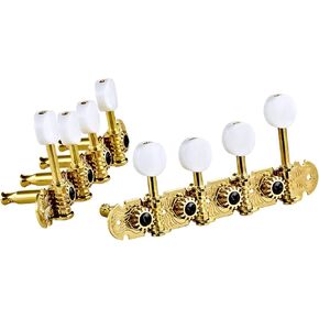 Ortega Guitars Premium F-Style Mandolin Tuning Machines 4L x 4R Gold w/Perloid Buttons (OTMMAPREM-GO)