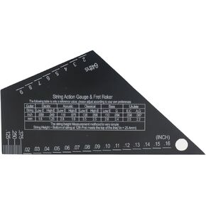 CashBeat Guitar String Action Gauge Ruler, 1mm Thick Stainless Steel, Precision Markings, Fret Rocker Tool for Luthiers, Identifies Uneven Frets, Fixes Fret Buzz, Essential Setup Accessory