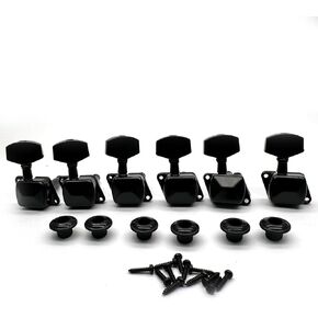 6R Semi-closed Guitar String Tuning Pegs Tuner Machine Heads Knobs Tuning Keys for Acoustic or Electric Guitar (Chrome)