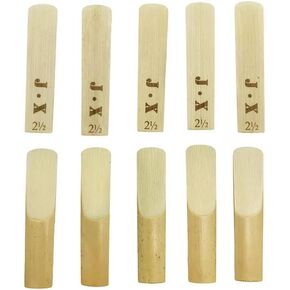 OriGlam 10pcs Bb Clarinet Reeds, Clarinet Reeds Strength 2.5 Repair Parts Reed Accessory, Clarinet Reeds Traditional Reeds for Clarinet Beginner and Player