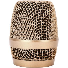 Microphone Ball Head Stainless Steel Mic Repl Microphone Grille Replacement,Microphone Cover Steel Microphone Gold Mic Replacemen