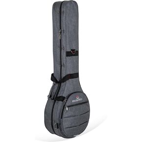 Crossrock Lightweight Foam Case fits Greek Bouzouki- with Removable Shoulder Straps, Storage Compartment & External Pocket-Dark Grey (CRP200BODG)