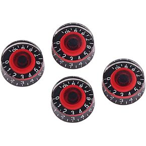 Abaodam 4pcs Guitar Tone Knob Bass Guitar Guitar Volume Knobs Guitar Pedal Board Bass Guitar Knobs Guitar Hat Knobs for Guitar Volume Tone Acrylic Knob Top Hat Red Electric Guitar