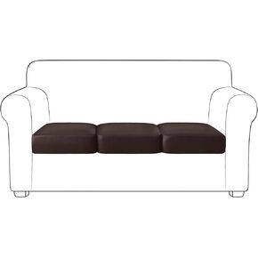 Yates Home PU Leather Couch Sofa Cushion Slipcover Water-Proof Elastic Chair RV Seat Covers Loveseat Sofa Furniture Protector Slip Cover for Settee Seater Replacement in Living Room（Chair XL, Black）