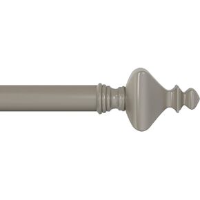 1-Inch Curtain Rod - Decorative Modern Turned Finials and Hardware for Home Decor - Adjustable to Fit 48 to 84-Inch Windows by Lavish Home (Black)