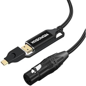 HOSONGIN USB C to XLR Cable 3.3 Feet,Type-c to XLR Female Microphone Cable Adapter for Audio Recording Karaoke Live Podcast