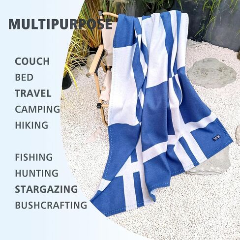 Wool Blanket & Throws 90% Wool Warm Blanket Soft Couch Blankets 75"x55" Twin Throw Blankets for Living Room, Camping, Outdoors, or Car Travel with Exquisite Box for Gift (Blue) in Kuwait