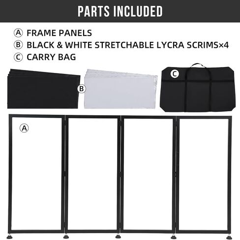 DJ Foldable Facade Portable Event Booth Panels with Travel Bag and Black & White Lighting Scrims for Show, Party, Gathering in Saudi Arabia