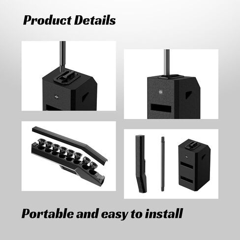 EQ-800 Portable Bluetooth Line Column Array System Professional Powered Loudspeaker 4 Way Dj PA Speaker 1300W with 12 inch Active Subwoofer, Black (1SET) in Saudi Arabia