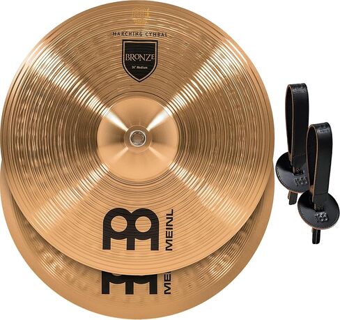 زوج من الصنج المسير مقاس 35.56 سم من Meinl مع أشرطة - لمسة نهائية تقليدية من سبيكة برونزية - صنع في ألمانيا، ضمان لمدة عامين (MA-BO-14M) in Kuwait