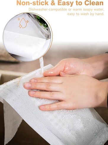 6 عبوات من أوراق مجفف السيليكون (14 × 21 بوصة) حصيرة شبكية من السيليكون غير لاصقة ممتازة لمجفف طعام الفواكه، بطانات صينية تجفيف قابلة لإعادة الاستخدام للفواكه واللحوم والخضروات والأعشاب in Kuwait