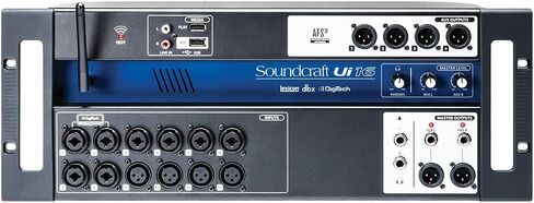 خلاط رقمي Soundcraft Ui16 مزود بـ 16 مدخل يمكن التحكم فيه عن بعد مع سماعات رأس ستيريو AKG K240 Studio Pro وكابل XLR in Kuwait