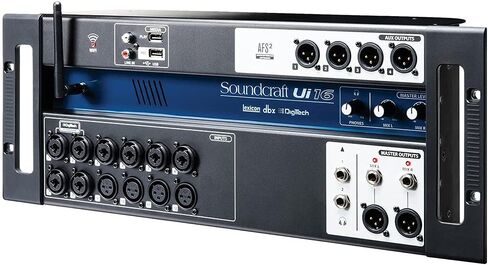 خلاط رقمي Soundcraft Ui16 مزود بـ 16 مدخل يمكن التحكم فيه عن بعد مع سماعات رأس ستيريو AKG K240 Studio Pro وكابل XLR in Kuwait