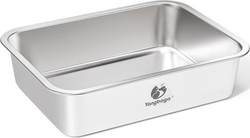 وعاء ماء كبير للكلاب من يانجباجا سعة 3.8 جالون، وعاء من الفولاذ المقاوم للصدأ بدرجة الطعام مضاد للانزلاق للكلاب الكبيرة، وعاء ماء معدني للكلاب الكبيرة، داخلي وخارجي in Kuwait