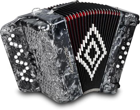 34 Keys 12 Bass Accordion - Adult Accordion in F/B/E, Push-Pull Heterophonic - Premium Quality (Sliver) in Kuwait