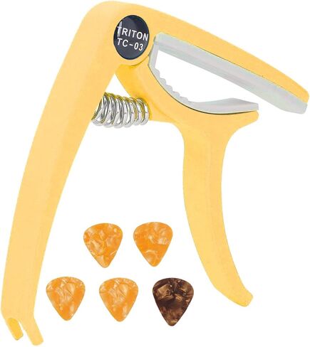 Guitar Accessories, Guitar Capo Easy to Use Quick Release Wide Application Clear Tone for Mandolin for Banjo(Yellow) in Saudi Arabia