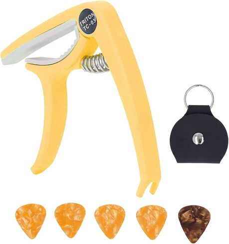 Guitar Accessories, Guitar Capo Easy to Use Quick Release Wide Application Clear Tone for Mandolin for Banjo(Yellow) in Saudi Arabia
