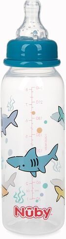 Nuby Printed Non-Drip 8oz Bottle, 3 Pack - Aqua, Orange, Green in Saudi Arabia