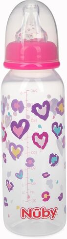 Nuby Printed Non-Drip 8oz Bottle, 3 Pack - Aqua, Orange, Green in Saudi Arabia