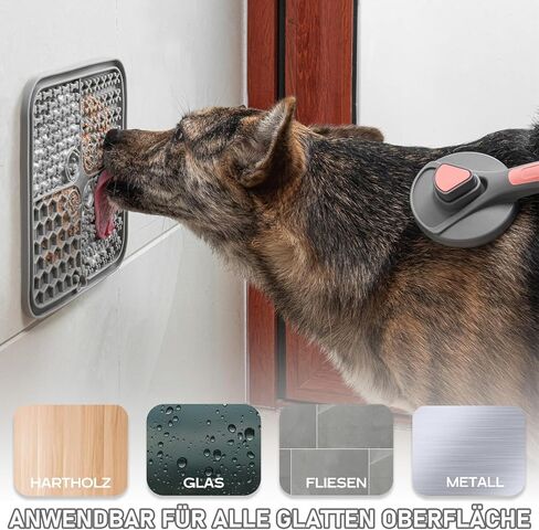 Lick Mats for Dog & Cat, Slow Feeders Cat Bowl with Suction Cups, Anxiety Relief & Boredom Reducer, Enrichment Toys for Peanut Butter Treats Yogurt Bathing Grooming (Beige+Grey) in Kuwait