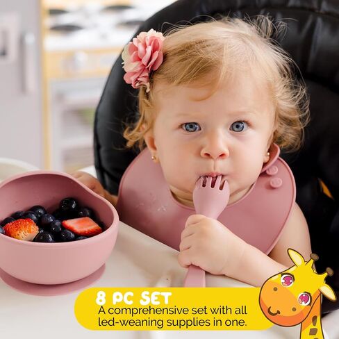 Led Weaning Infant Feeding Set in Green Color for Baby Solid Feeding - Food Grade Silicone (6 Piece Set) in Saudi Arabia