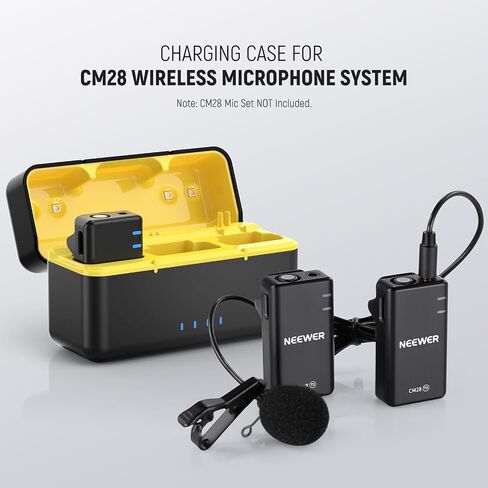 حافظة شحن NEEWER لنظام ميكروفون Lavalier اللاسلكي CM28، شحن سريع، ضوء LED لمستوى البطارية، حافظة واقية مع بطارية ليثيوم مدمجة 2000 مللي أمبير في الساعة، حافظة CM28 in Saudi Arabia