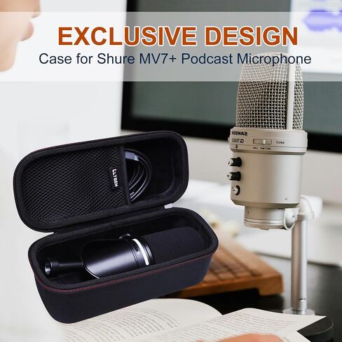 LTGEM Hard Travel Case for Shure MV7+ Podcast Microphone - Protective Carrying Case Bag(Inside: 9.1" x 3.6" x 2.7"), Case Only in Saudi Arabia