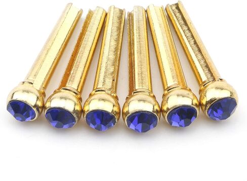 6 قطع من دبابيس جسر الجيتار النحاسية الذهبية مع مجموعة صامولة سرج لجيتار صوتي مكون من 6 أوتار in Kuwait