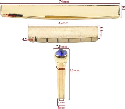 6 قطع من دبابيس جسر الجيتار النحاسية الذهبية مع مجموعة صامولة سرج لجيتار صوتي مكون من 6 أوتار in Kuwait