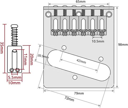 Jiayouy مجموعة جسر الكروم 6 سلسلة لوحة جسر السرج للجيتار الكهربائي على طراز المذيع in Kuwait
