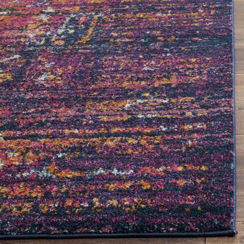 SAFAVIEH Evoke Collection 2'2" x 4' Blue / Fuchsia EVK275F Oriental Medallion Distressed Non-Shedding Living Room Bedroom Accent Rug in Saudi Arabia