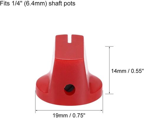 uxcell 5Pcs Guitar Ampere Effect Pedal Knobs Pointer Control Knobs with Set Screw Aged Red in Saudi Arabia