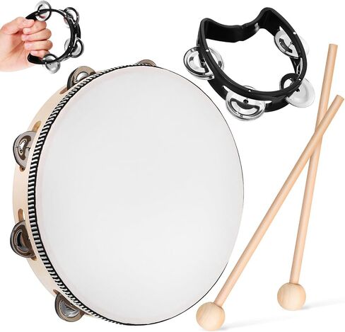 TOYANDONA 1 Set Accessories drum sticks Tambourines For Adults Tambourine For Adults percussion iron sand set musical instrument Tambourine Drum Western percussion plastic sea ​​drum major in Saudi Arabia