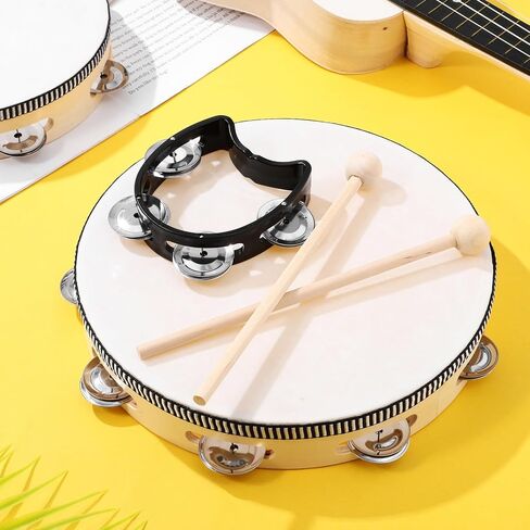 TOYANDONA 1 Set Accessories drum sticks Tambourines For Adults Tambourine For Adults percussion iron sand set musical instrument Tambourine Drum Western percussion plastic sea ​​drum major in Saudi Arabia