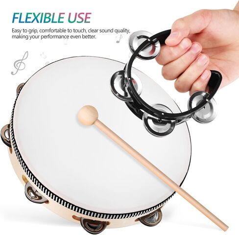 TOYANDONA 1 Set Accessories drum sticks Tambourines For Adults Tambourine For Adults percussion iron sand set musical instrument Tambourine Drum Western percussion plastic sea ​​drum major in Saudi Arabia