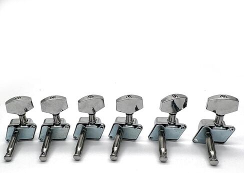 6R Semi-closed Guitar String Tuning Pegs Tuner Machine Heads Knobs Tuning Keys for Acoustic or Electric Guitar (Chrome) in Kuwait