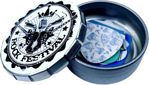 Miwayer Guitar Picks-Medium, 6 Pack Art Cool Guitar Pick In Metal Box W/Black Pick Holder, Unique Gift For Bass, Electric & Acoustic Guitars Lovers (Skeleton) in Kuwait