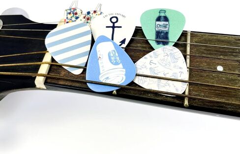 Miwayer Guitar Picks-Medium, 6 Pack Art Cool Guitar Pick In Metal Box W/Black Pick Holder, Unique Gift For Bass, Electric & Acoustic Guitars Lovers (Skeleton) in Kuwait