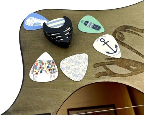 Miwayer Guitar Picks-Medium, 6 Pack Art Cool Guitar Pick In Metal Box W/Black Pick Holder, Unique Gift For Bass, Electric & Acoustic Guitars Lovers (Skeleton) in Kuwait