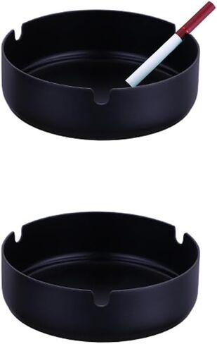 2 Pink Ashtray Stainless Steel 3.9in Ash Holder for Home Office Hotel (Black) in Saudi Arabia