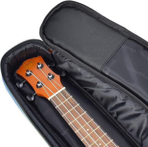 CLOUDMUSIC Ukulele Case Gig Bag Padded Backpack For Baritone 30" Inch(Baritone, Hawaii Blue) in Kuwait