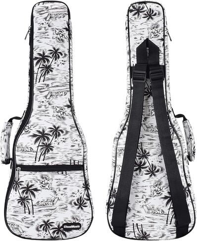 CLOUDMUSIC Ukulele Case Gig Bag Padded Backpack For Baritone 30" Inch(Baritone, Hawaii Blue) in Kuwait